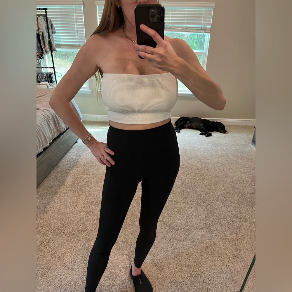 New Vici Ivory Ribbed Knit Top Medium Large